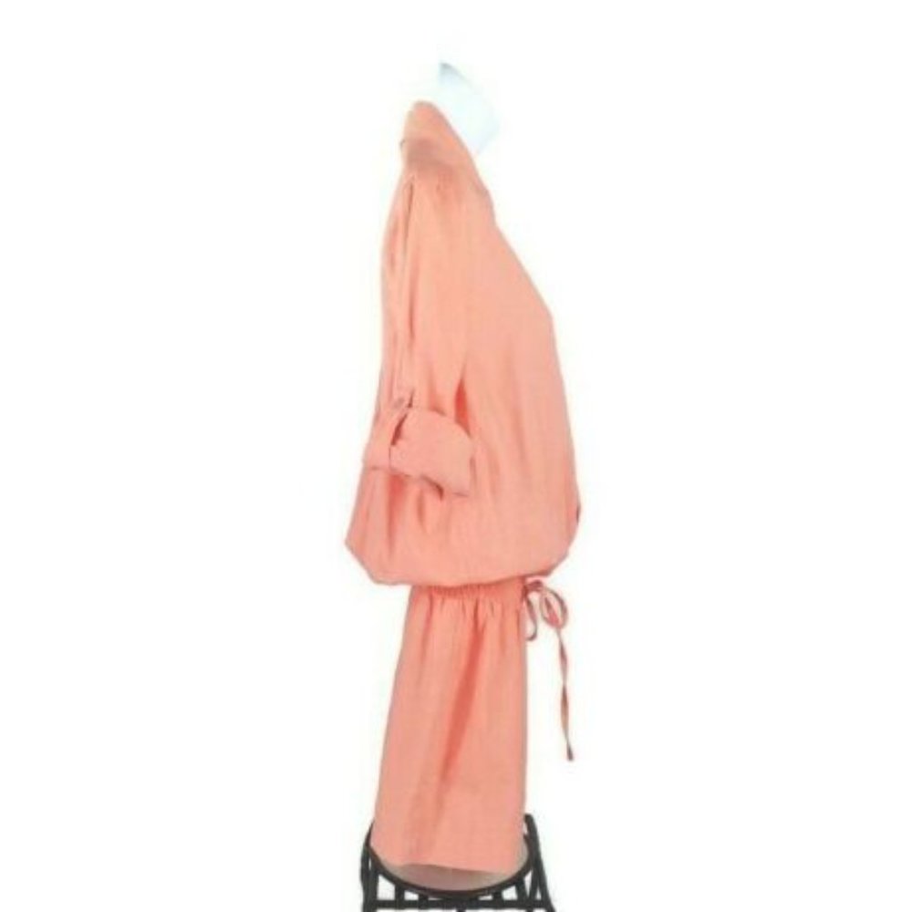 Vintage Victoria’s Secret Orange Flax Blend Romper Womens 8 Button Front - Picture 4 of 13